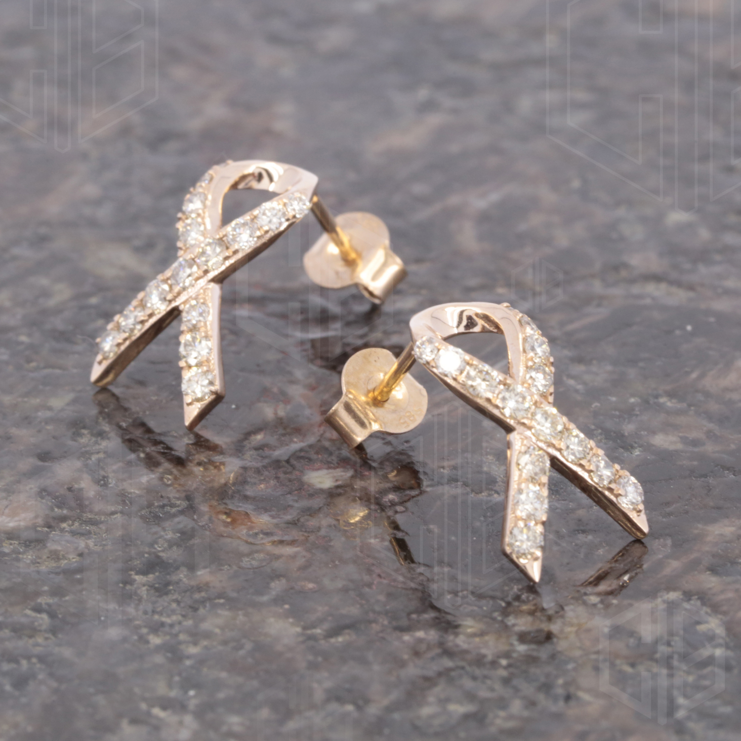 Ribbon Iced Out Moissanite Earrings For Women