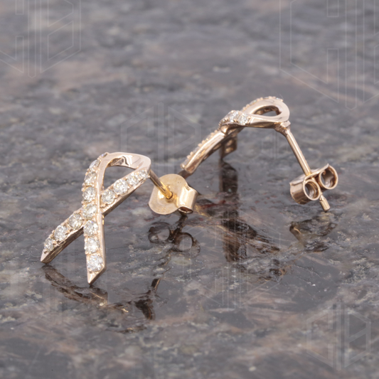 Ribbon Iced Out Moissanite Earrings For Women