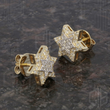 Round Cut Moissanite Star Stud Earrings For Hers