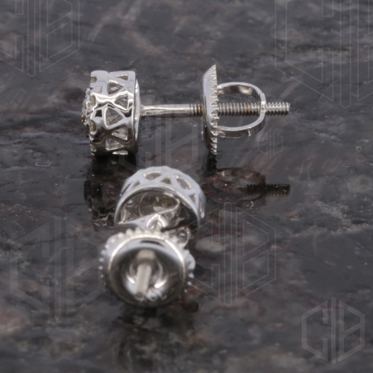 Halo Round Cut Moissanite Stud Earrings