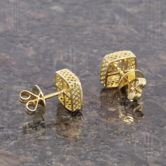 Square Shape Baguette Stud Earrings For Hers