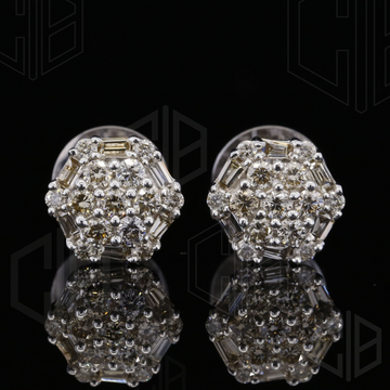 Hexagon Shape Baguette iced out Earrings For Her