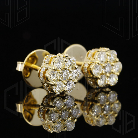 Round Cut Moissanite hip hop Stud Earrings for her