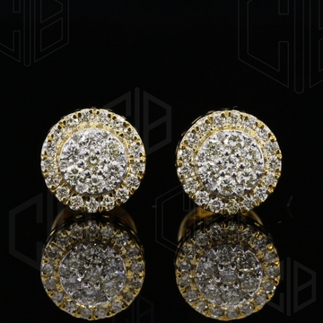 Halo Round Hip Hop Moissanite Iced Out  Earrings