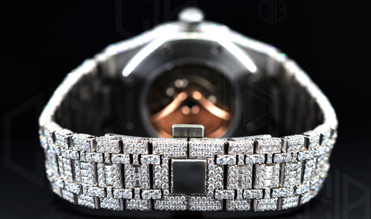 Baguettes & round Automatic Moissanite Iced Out Watch