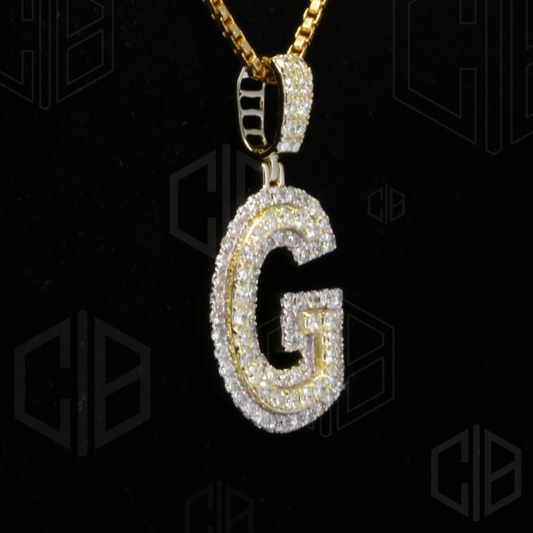 Iced Out G Initial Moissanite hip hop Pendant