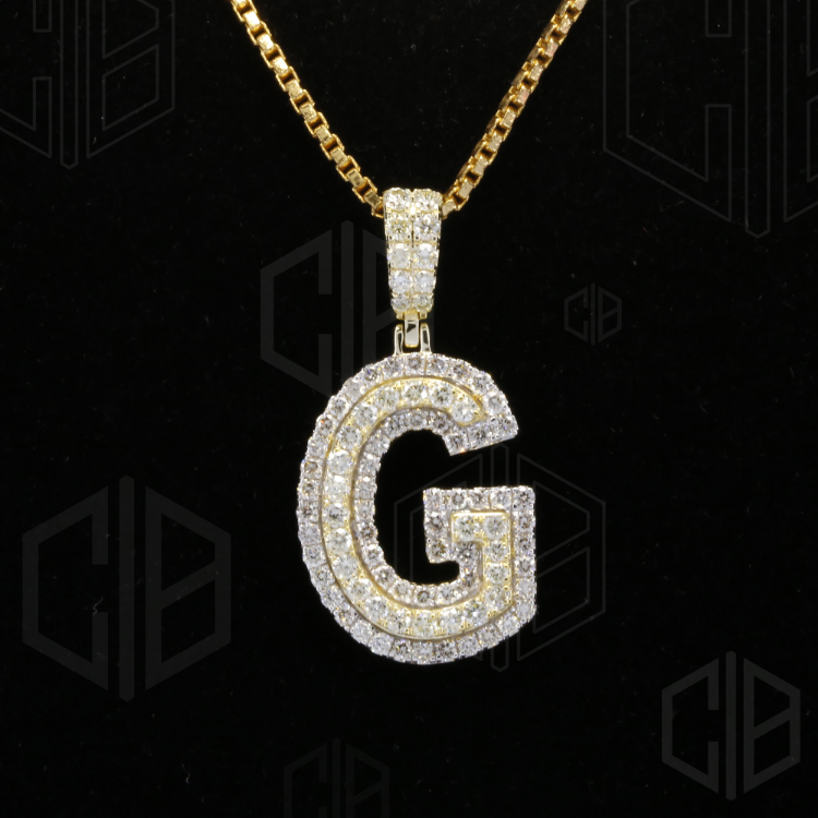 Iced Out G Initial Moissanite hip hop Pendant