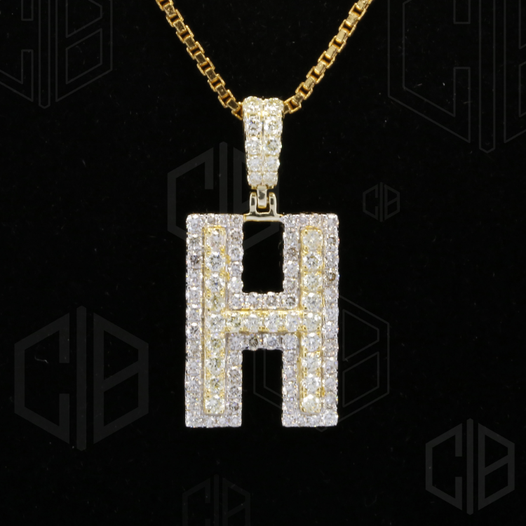 Iced Out H Initial Moissanite hip hop Pendant