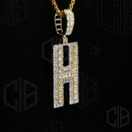 Iced Out H Initial Moissanite hip hop Pendant