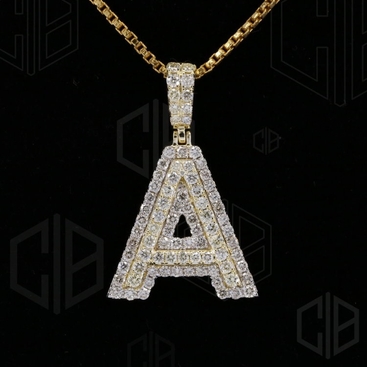 Iced Out A Initial Moissanite hip hop Pendant