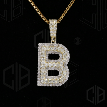 Iced Out B Initial Moissanite hip hop Pendant