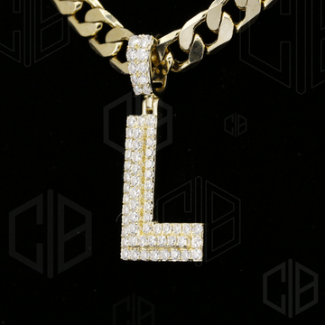 Iced Out L Initial Moissanite hip hop Pendant