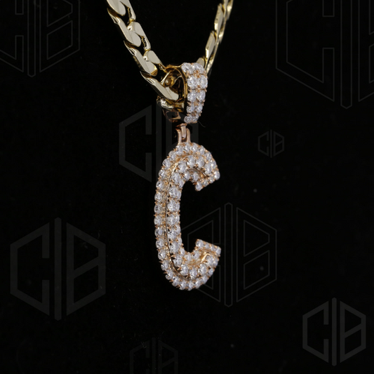 Iced Out C Initial Moissanite hip hop Pendant