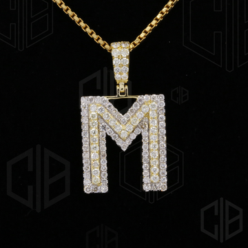 Iced Out M Initial Moissanite hip hop Pendant