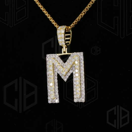 Iced Out M Initial Moissanite hip hop Pendant