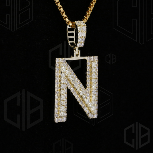 Iced Out N Initial Moissanite hip hop Pendant