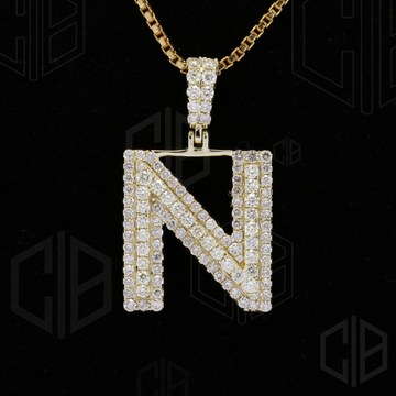 Iced Out N Initial Moissanite hip hop Pendant