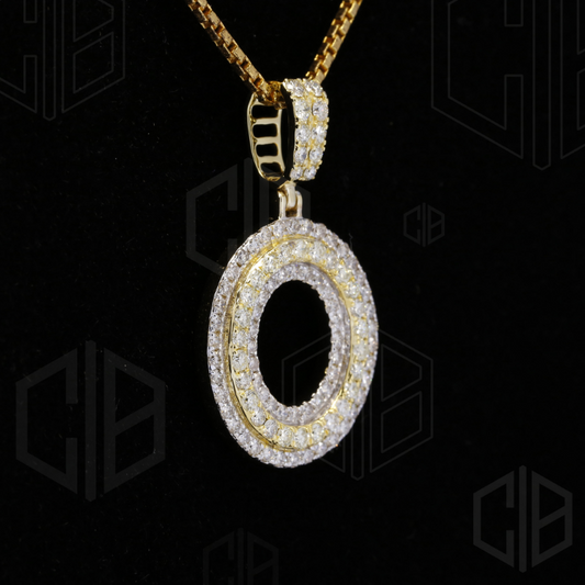 Iced Out O Initial Moissanite hip hop Pendant