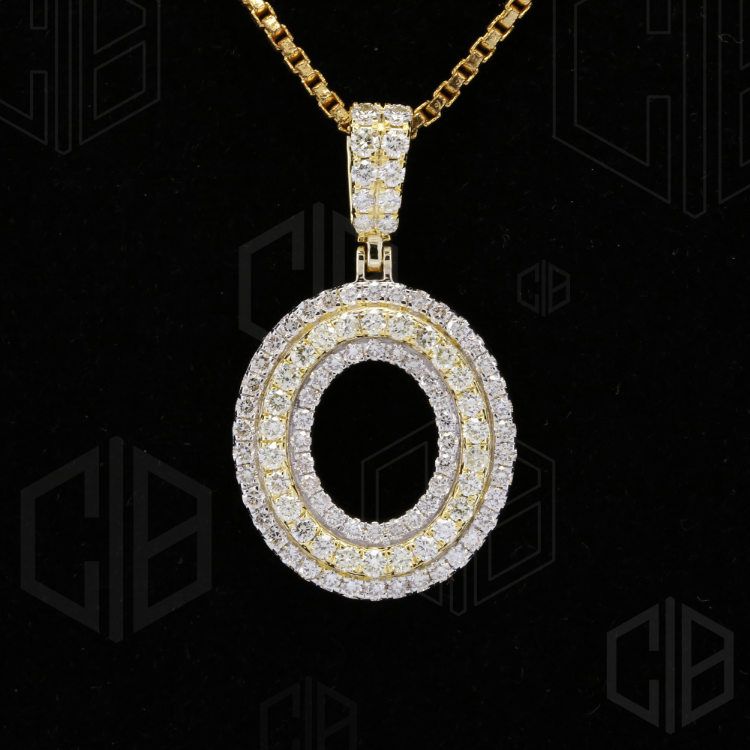 Iced Out O Initial Moissanite hip hop Pendant