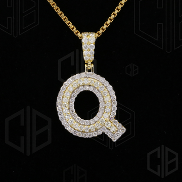 Iced Out Q Initial Moissanite hip hop Pendant