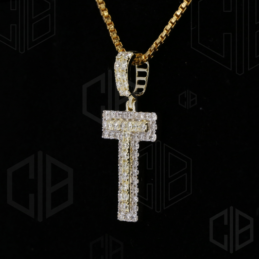 Iced Out T Initial Moissanite hip hop Pendant