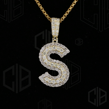 Iced Out S Initial Moissanite hip hop Pendant