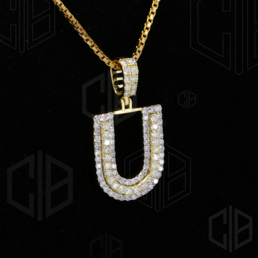 Iced Out U Initial Moissanite hip hop Pendant