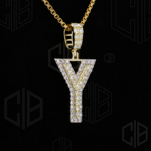 Iced Out Y Initial Moissanite hip hop Pendant