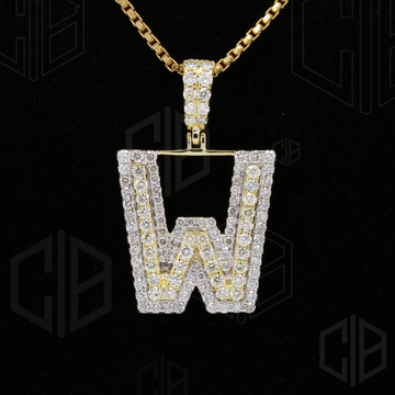 Iced Out W Initial Moissanite hip hop Pendant