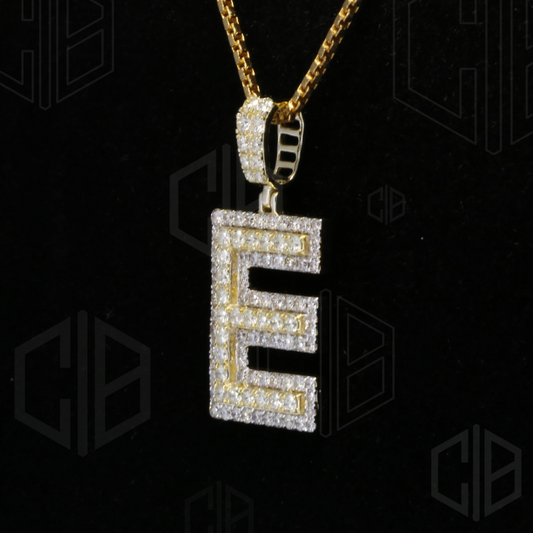 Iced Out E Initial Moissanite hip hop Pendant