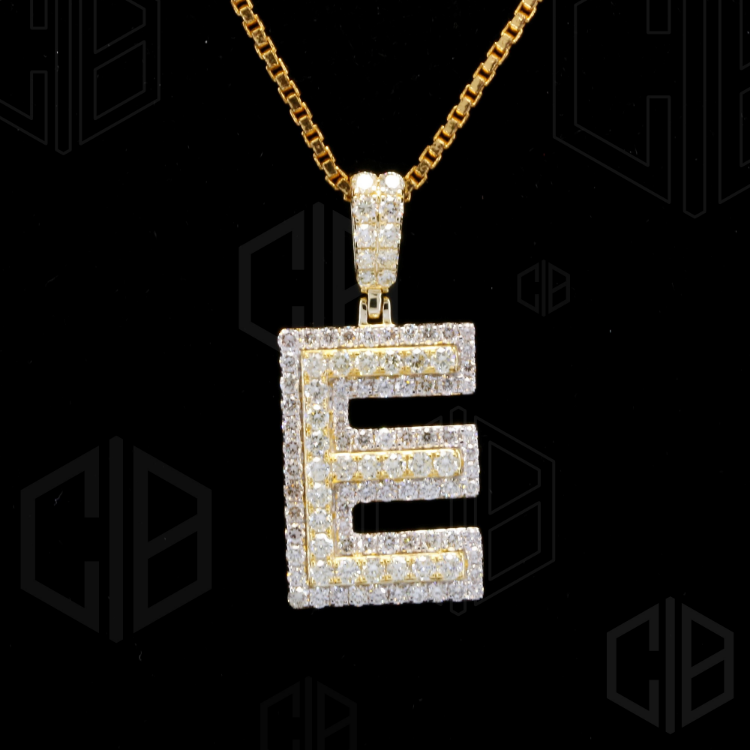 Iced Out E Initial Moissanite hip hop Pendant