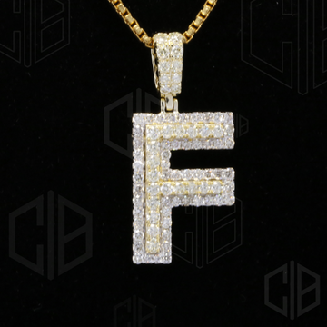 Iced Out F Initial Moissanite hip hop Pendant