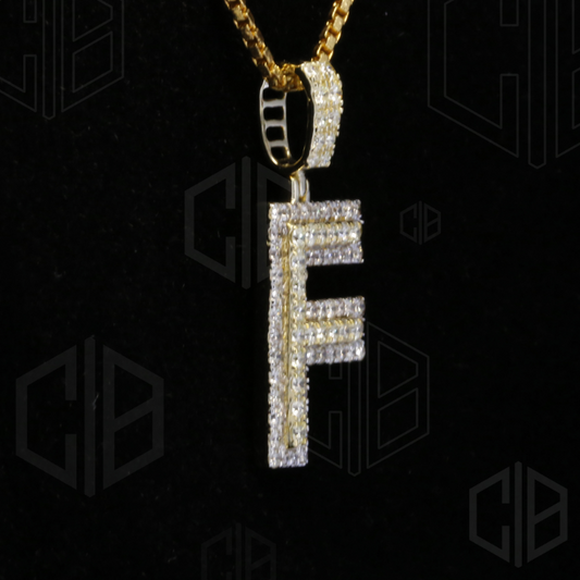 Iced Out F Initial Moissanite hip hop Pendant