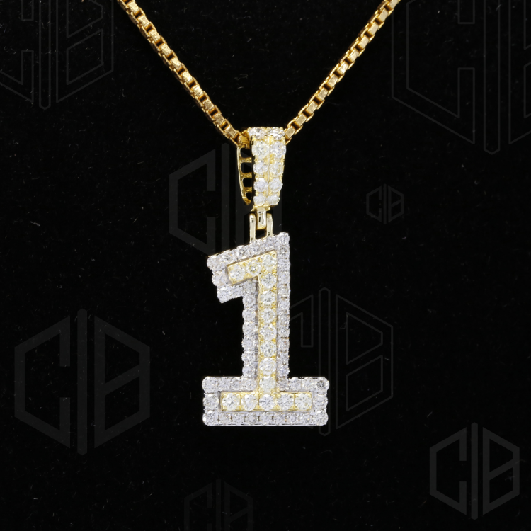 1 Number Iced Out Moissanite hip hop Pendant