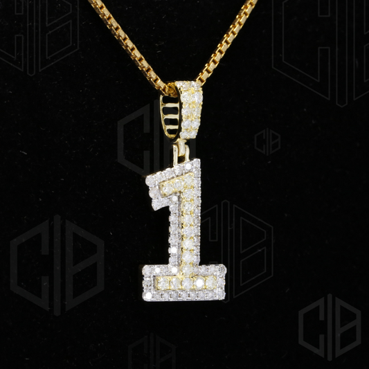 1 Number Iced Out Moissanite hip hop Pendant