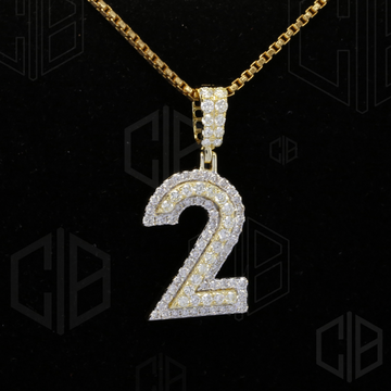 2 Number Iced Out Moissanite hip hop Pendant