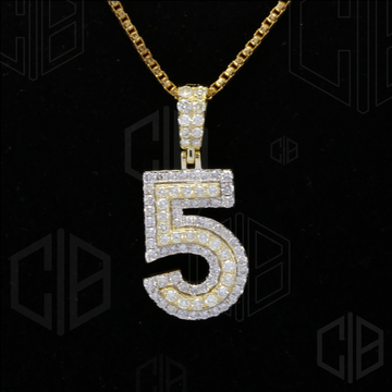 5 Number Iced Out Moissanite hip hop Pendant