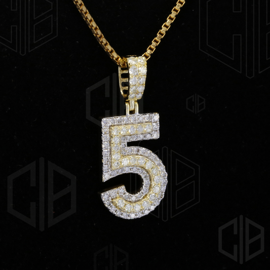 5 Number Iced Out Moissanite hip hop Pendant