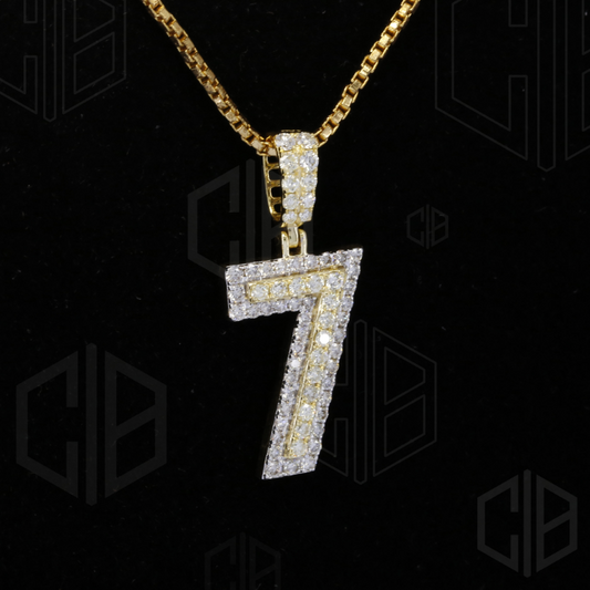 7 Number Iced Out Moissanite hip hop Pendant