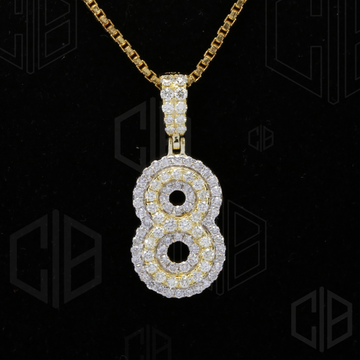 8 Number Iced Out Moissanite hip hop Pendant