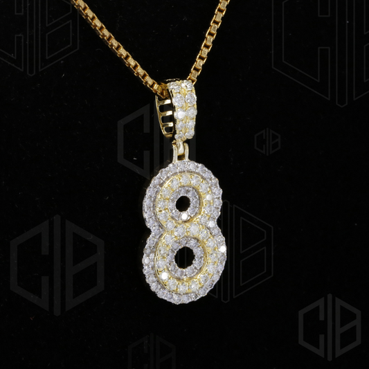 8 Number Iced Out Moissanite hip hop Pendant