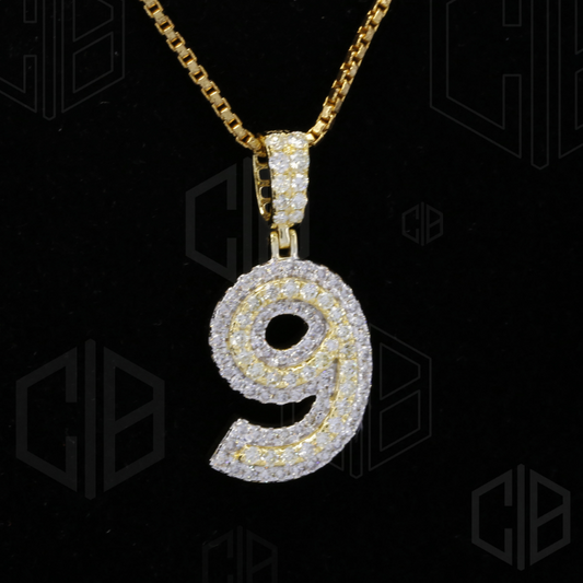 9 Number Iced Out Moissanite hip hop Pendant