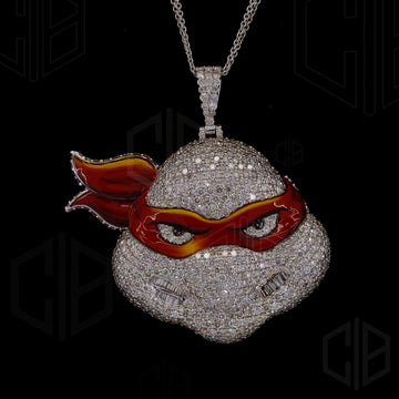 Ninja Turtle Hip Hop VVS moissanite gold pendant