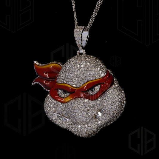 Ninja Turtle Hip Hop VVS moissanite gold pendant