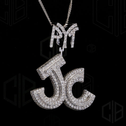 Moissanite Custom Name Letter Mens Hip hop Pendant