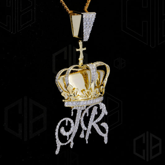 Iced Out Hip Hop Style Crown Moissanite Pendant