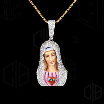 Mary Magdalene iced out Hiphop moissanite pendant