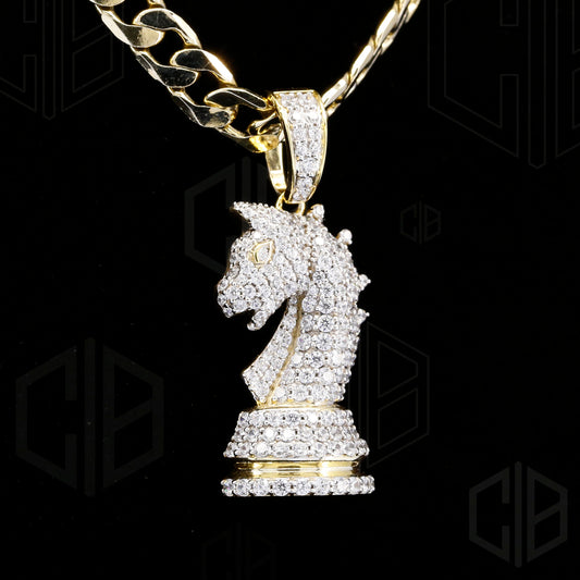 Knight  Chess Piece Icedout VVS moissanite pendant