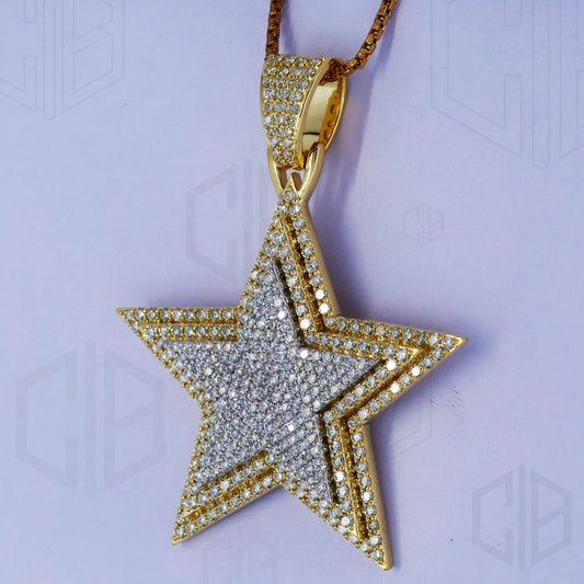 Iced Out Star VVS moisaanite Hip hop pendant gift