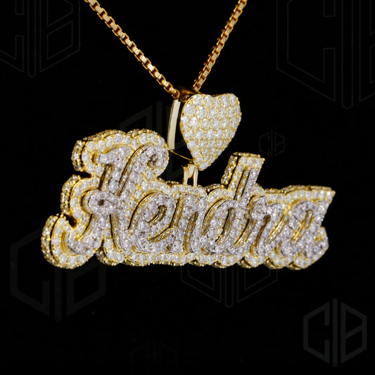 Hip Hop Custom Name Iced Out Moissanite pendant